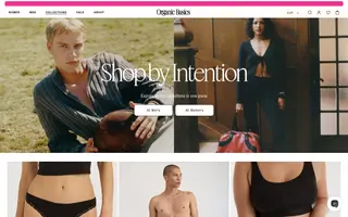 Organic Basics homepage website preview