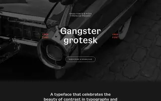 Gangster Grotesk homepage website preview