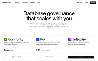 Bytebase homepage website preview