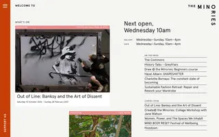 The Minories homepage website preview