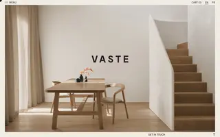 Vaste homepage website preview