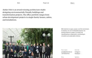 Atelier Oslo homepage website preview
