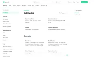 Upstash homepage website preview