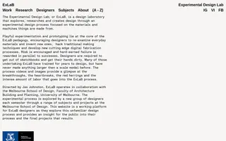 ExLab homepage website preview
