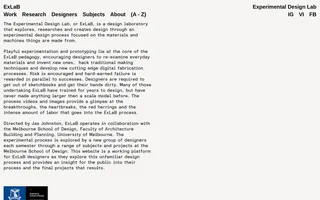 ExLab homepage website preview