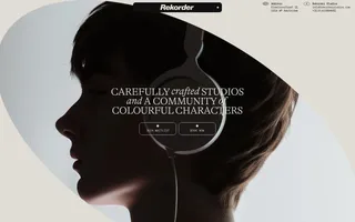 Rekorder Studios homepage website preview