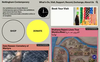 Nottingham Contemporary homepage website preview