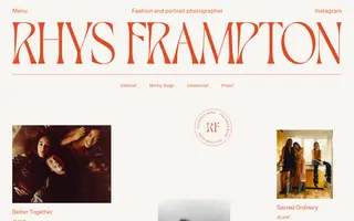 Rhys Frampton homepage website preview