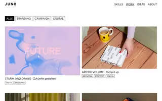JUNO homepage website preview