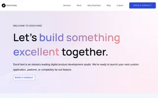 DockYard homepage website preview