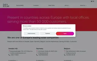 Svea Solar homepage website preview