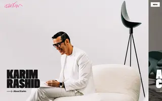 Karim Rashid homepage website preview