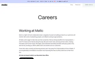 Matic homepage website preview