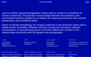 Julia Sellmann homepage website preview