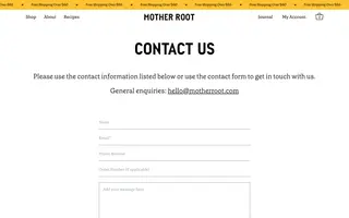 Mother Root homepage website preview