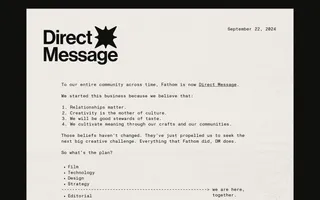 Direct Message homepage website preview
