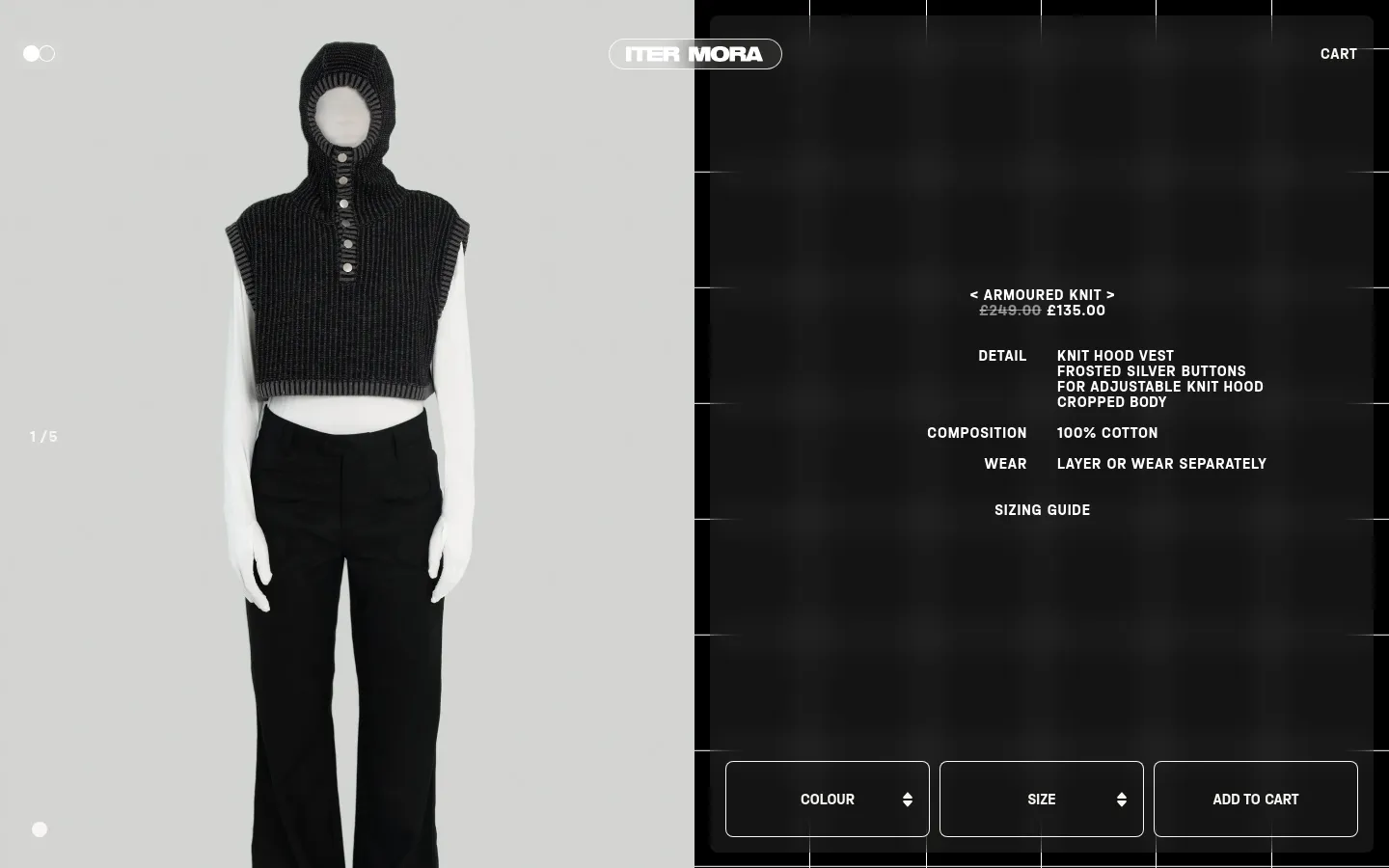 Iter Mora Shop / Catalog desktop website screenshot