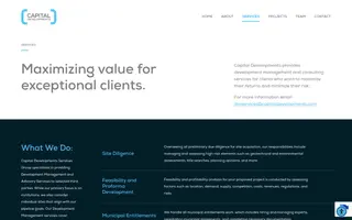 Capital Developments homepage website preview