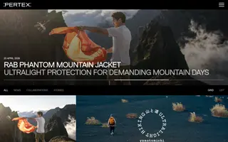 Pertex homepage website preview