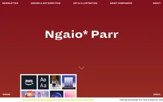 Ngaio Parr homepage website preview
