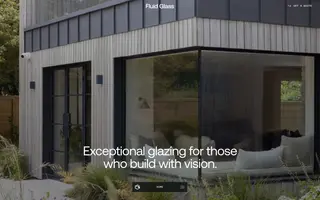 Fluid Glass homepage website preview