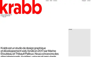 Krabb homepage website preview