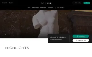 Louvre homepage website preview