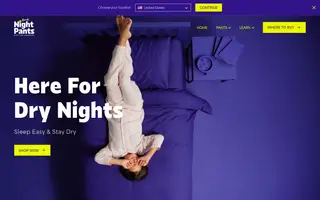 Rascals Night Pants homepage website preview