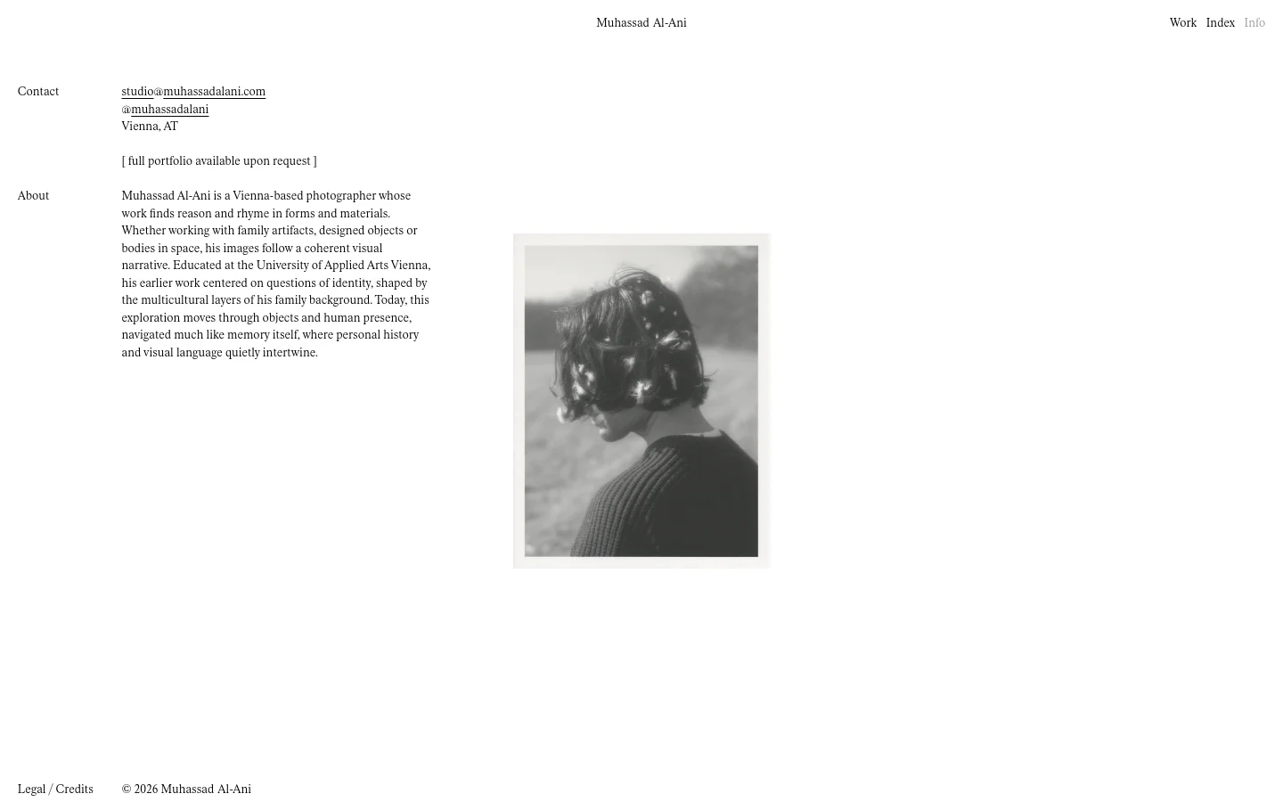 Muhassad Al-Ani Services desktop website screenshot