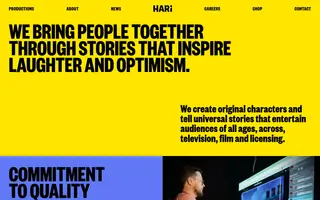 Studio Hari homepage website preview