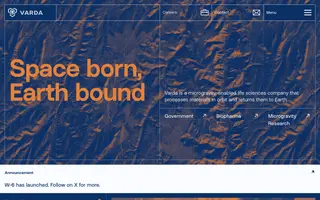 Varda homepage website preview