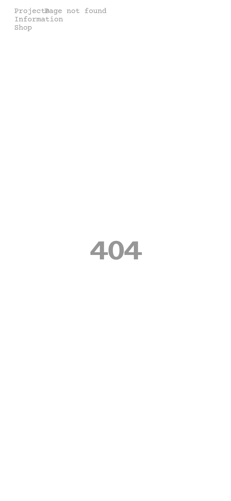 Hélène del Marmol 404 page with a stacked minimalist layout. Large centered 404 text dominates the screen above a sculptural candle element on a clean, neutral palette.