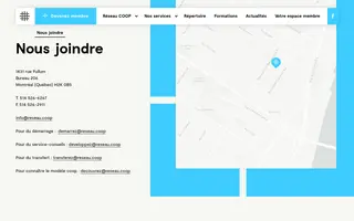 Réseau COOP homepage website preview