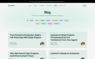 Upstash homepage website preview