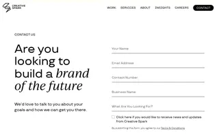 Creative Spark homepage website preview