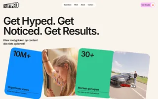 Get Hyped homepage website preview