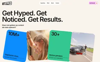 Get Hyped homepage website preview