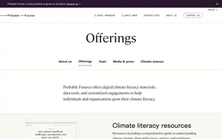 Probable Futures homepage website preview