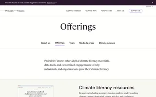 Probable Futures homepage website preview