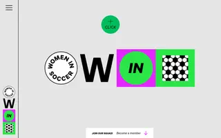 Women in Soccer homepage website preview
