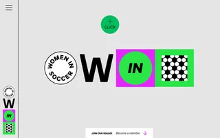 Women in Soccer homepage website preview