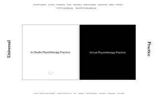 Universal Practice homepage website preview