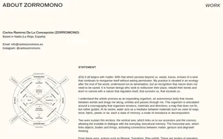 Carlos Zorromono homepage website preview