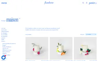 Flambette homepage website preview