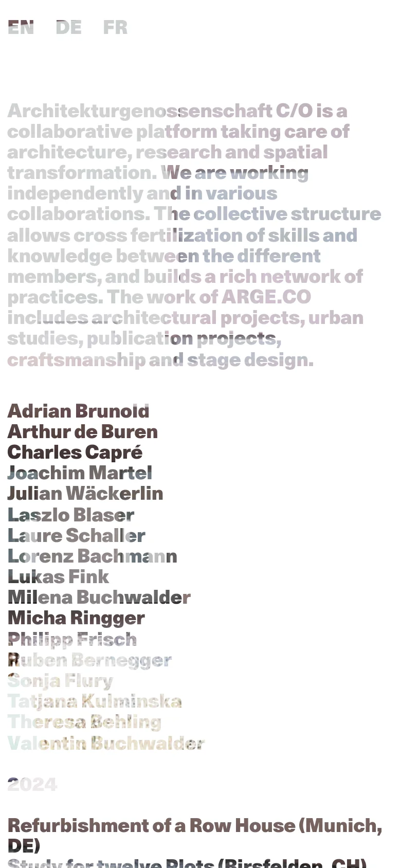 The mobile version maintains the minimalist aesthetic with the gold foil and wireframe background, but the layout is vertically stacked. The language selectors, introductory text, and list of names are centered and scaled for a narrow screen, ensuring readability on a mobile device.