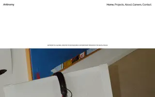 Antinomy Studio homepage website preview