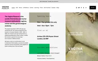 Vagina Museum homepage website preview