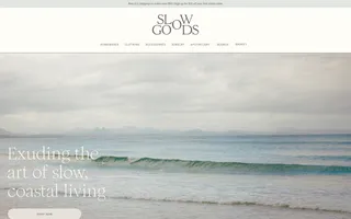 Slow Goods homepage website preview