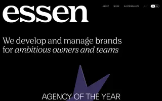 Essen homepage website preview