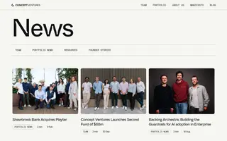 Concept Ventures homepage website preview